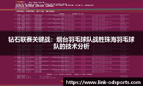 钻石联赛关键战：烟台羽毛球队战胜珠海羽毛球队的技术分析